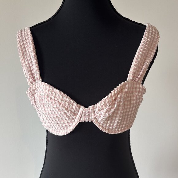 Abercrombie & Fitch A&F Swim Top ONLY Bikini Gingham Size XS Pool Resort Beachy - Picture 1 of 12